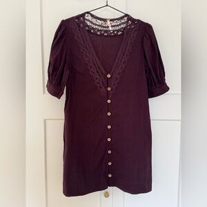 crochet cotton linen dress